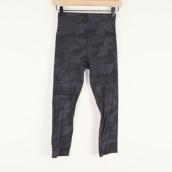 Lululemon Align Crop 21" Incognito Gray Camo Leggings Womens Sz 4 - Picture 1 of 12